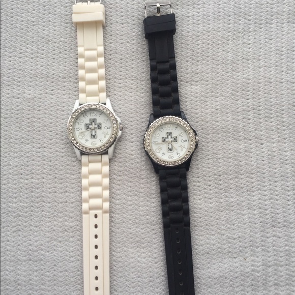 2 Charming Charlie Silicone Watches1white & 1black - Picture 1 of 1